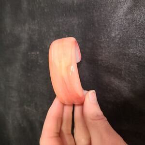 Rose Quartz crystal open bangle bracelet